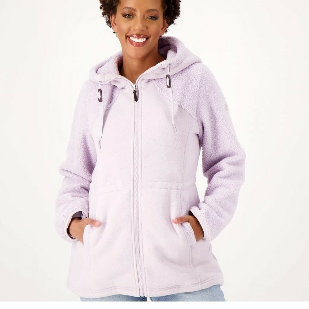 Koolaburra By Ugg Hooded Bonded Fleece Jacket Inner Cinch Waist Size XS … - Picture 3 of 16